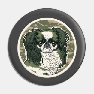 Japanese Chin Camouflage Motif Pin