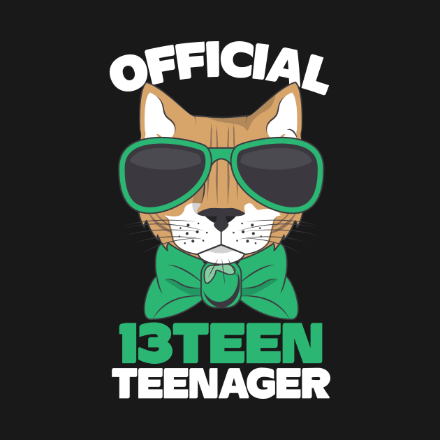 Official Thirteen 13 Teenager Cool Cat by Teewyld