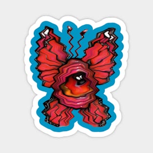 Trippy Pop Surreal Big Eyed Art Butterfly Illustration Magnet