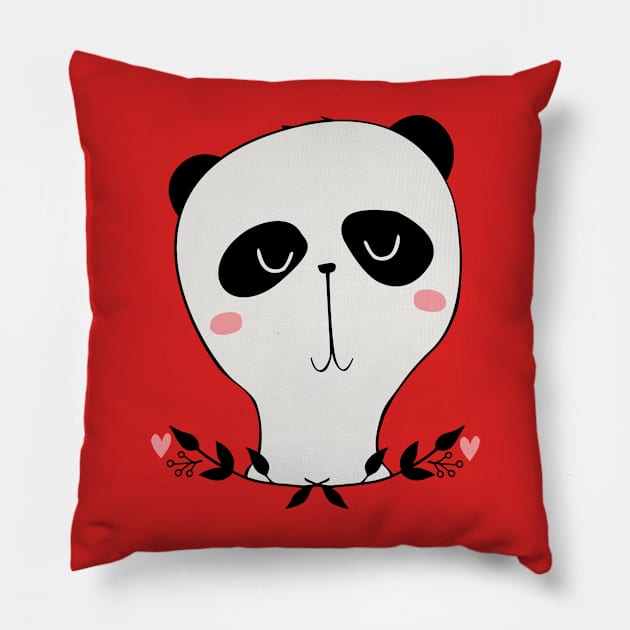 Little panda Pillow by spaghettis