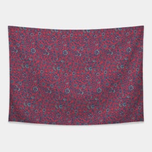 Wild Succory Meadow in Red Tapestry