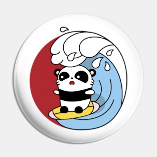 Surfing funny panda surfboard summer activities Pin