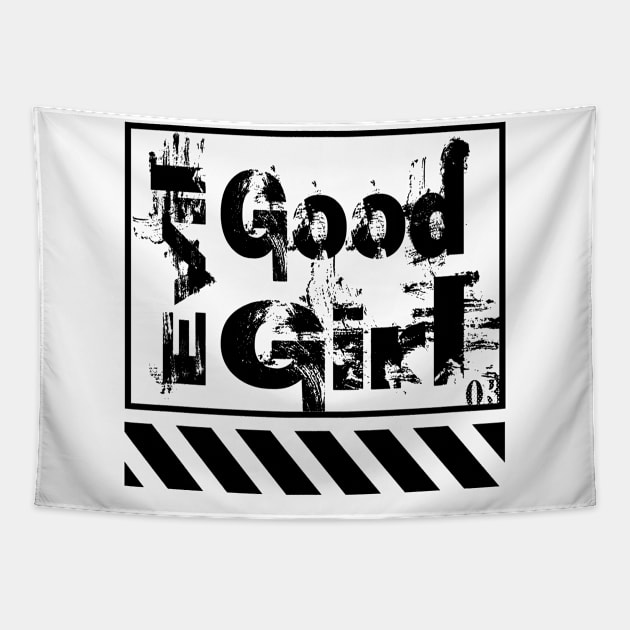 Evil Good Girl 03 - Grunge White Tapestry by SimonSay
