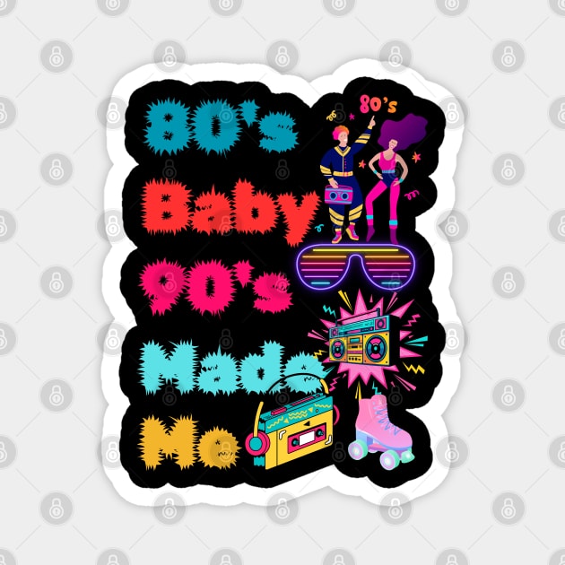 80s Baby Magnet by Inktopolis