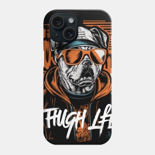 Thug Life Dog Design in Bold Colors Phone Case