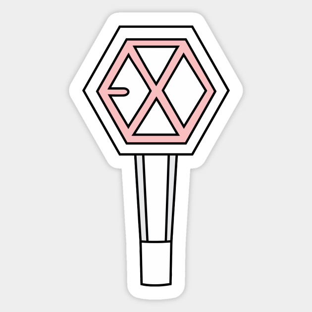 exo pink lightstick exo sticker teepublic