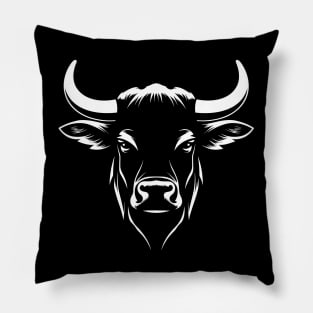 Bull Head Stencil Pillow