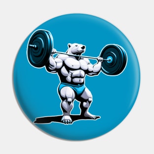 Power lifter Polar Bear Pin