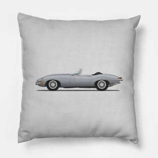 Jaguar E Type Roadster Mist Grey Pillow