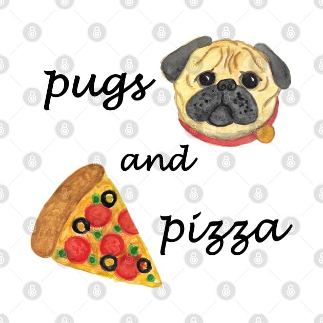 Pugs and Pizza by julieerindesigns