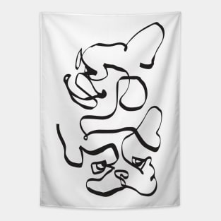 Abstract Line Frenchie Tapestry