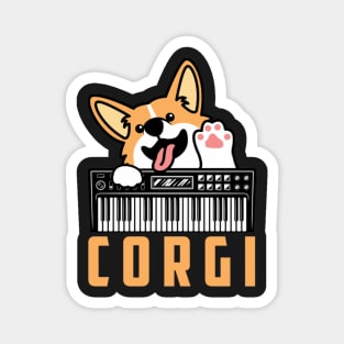 Corgi Dog Analog Drum Machine Keyboard Synthesizer Magnet