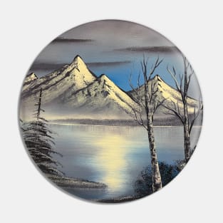 Purple Mountain Landscape Pin