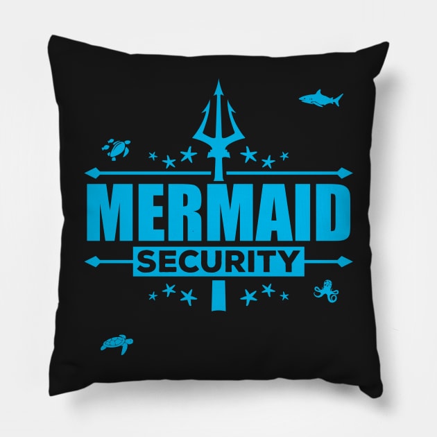 Mens Mermaid Security Funny Dad Swimming party Gift product Pillow by theodoros20