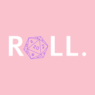 Roll. RPG Shirt White and Purple T-Shirt