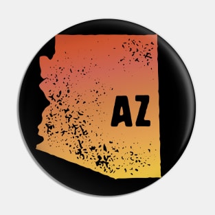 US state pride: Stamp map of Arizona (AZ letters cut out) Pin