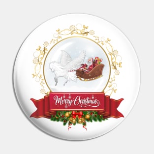 Merry Christmas Greeting. Pegasus, Helping Santa Pin