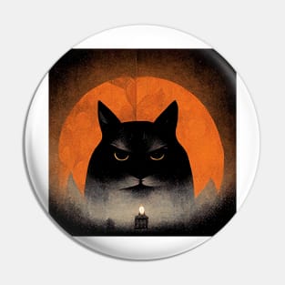 Scary Halloween Cat Pin