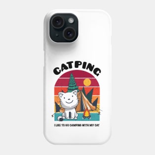 camping with cat Phone Case