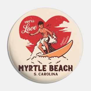 Vintage Surfing You'll Love Myrtle Beach, South Carolina // Retro Surfer's Paradise Pin