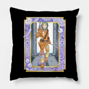 Retro ESA sci fi poster. Pillow