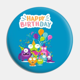 Happy Birthday Monster Pin