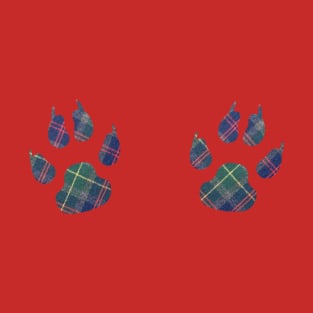 Plaid Paw Prints Christmas T-Shirt