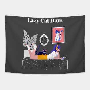 Lazy Cat Days Tapestry