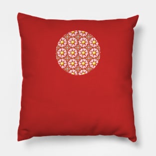 Pink Flower Boho Chic Pillow