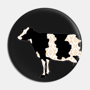 Rustic Yellow Aztec Dairy Cow Silhouette  - NOT FOR RESALE WITHOUT PERMISSION Pin