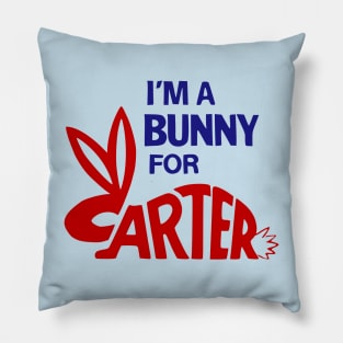 Jimmy Carter Campaign Button - I'm a Bunny for Carter Pillow