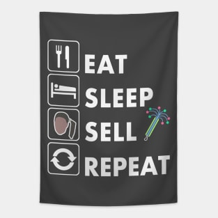 Eat Sleep Sell Deb Boondoggle Key Chains Repeat Tapestry