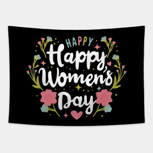 Happy Women's Day, International Women's Day T-shirt. Tapestry