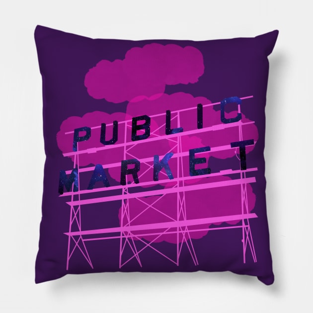 Pike Place Pink Pillow by Pocket Nebula