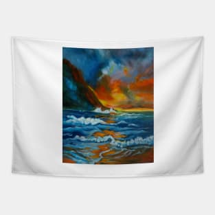 Fiery Sunset Tapestry