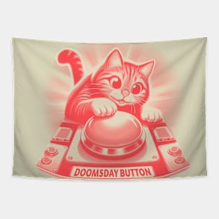 Doomsday Button Cat Tapestry