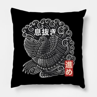 Japanese Bird and Turtle Surfing Pillow