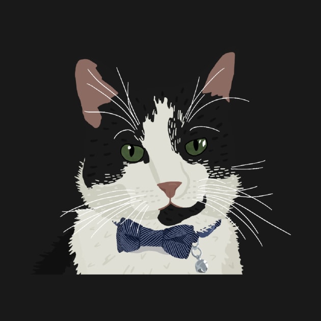 Tuxedo Cat Portrait by quirkyandkind