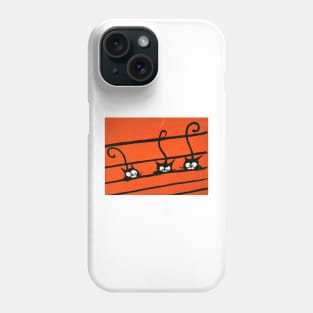 THREE BLACK CATS - between the ORANGE LINES Phone Case