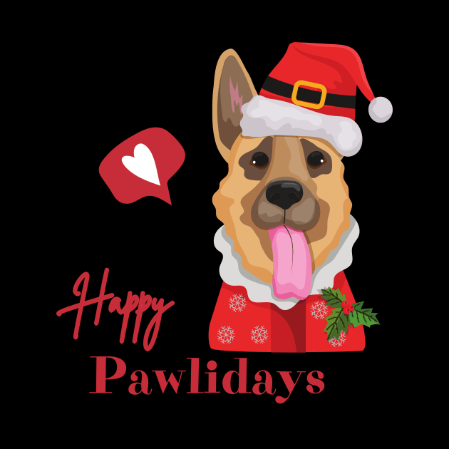 Happy Pawlidays Christmas Dog by idezL