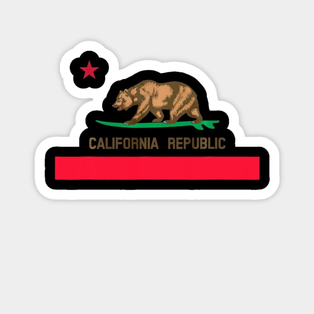 California Republic Surfing Bear State Flag Magnet by schaefersialice