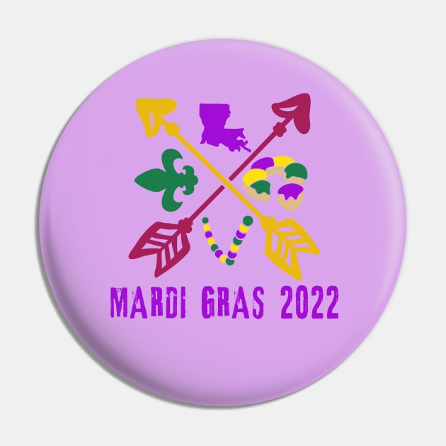 Mardi Gras 2022 Beads, Arrows, Fleur de Lis Pin by Scarebaby