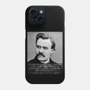 Friedrich Nietzsche portrait and quote: The snake which cannot cast its skin.... Phone Case