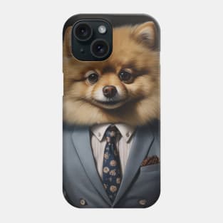 Pomeranian Dog in Suit Phone Case