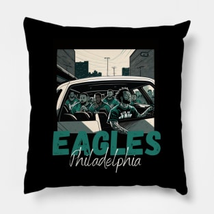 Philadelphia eagles football player graphic design cartoon style beautiful artwork Pillow