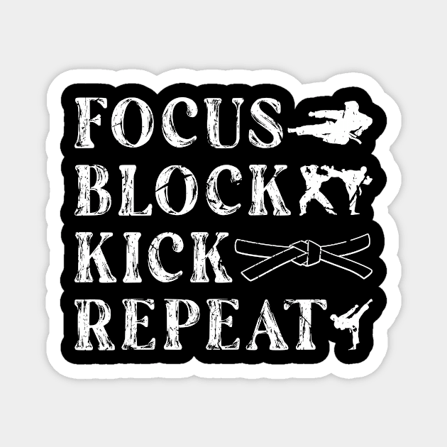 Karate Focus Block Kick Martial Arts Taekwondo Magnet by Humbas Fun Shirts