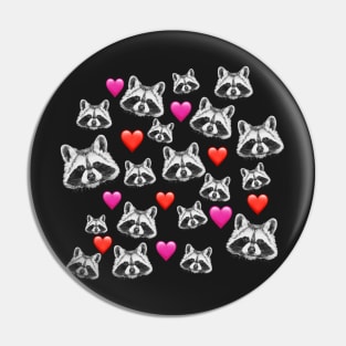 I Love Raccoons Pin