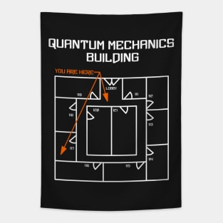 White Quantum Mechanics Building Tapestry