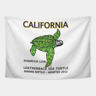 California - Leatherback Sea Turtle - Shamrock Love Tapestry