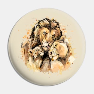 family of lion Pin